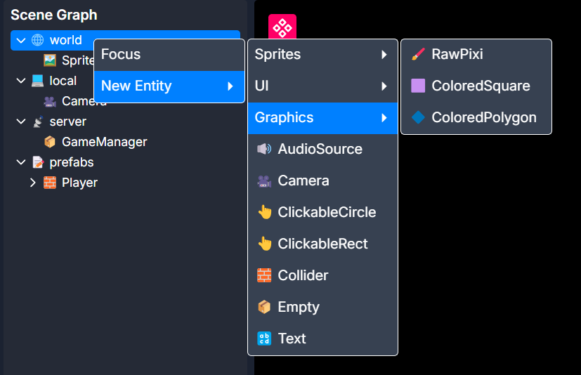 spawning entity menu